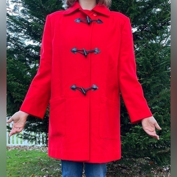 Vintage Pendleton Woolen Mills Jacket Wool Made In USA Red Duffle Large - Picture 1 of 16